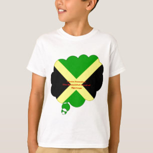 I Kärlek Jamaica Text om Flagga Print T Shirt