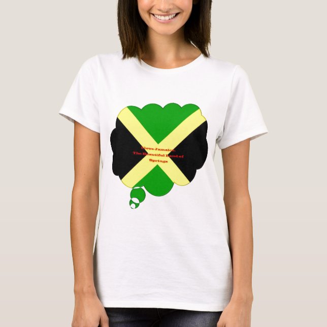 I Kärlek Jamaica Text om Flagga Print Tröja (Framsida)