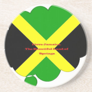 I Kärlek Jamaica Text om Flagga Print Underlägg Sandsten