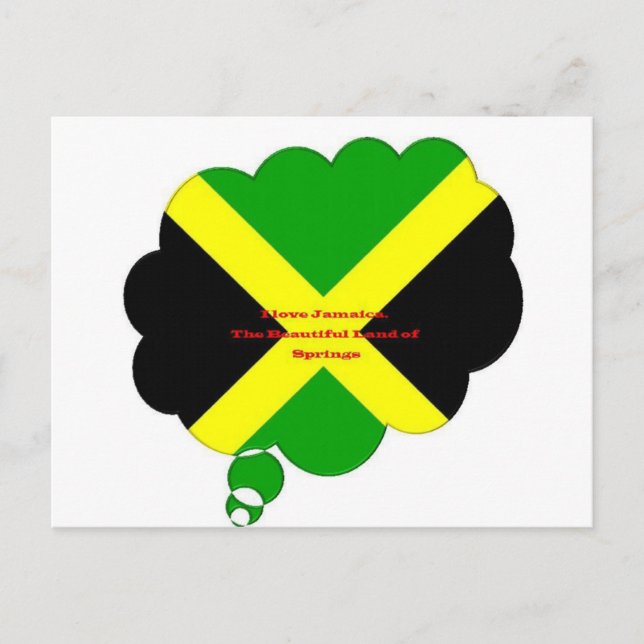 I Kärlek Jamaica Text om Flagga Print Vykort (Framsida)