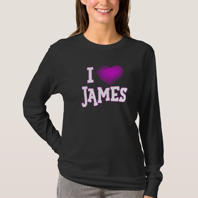 I Kärlek James Boykompis Make Son Pappa Rosa Heart T Shirt (Framsida)