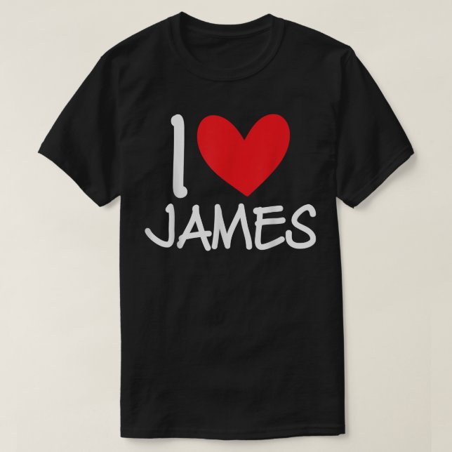 I Kärlek James Namn Personlig Manar Guy BFF Friend T Shirt (Design framsida)