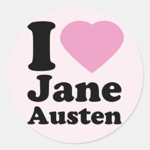 I Kärlek Jane Austen Stickers Runt Klistermärke
