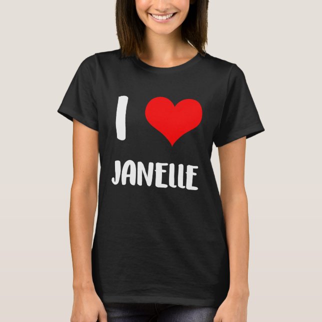 I kärlek JANELLE valentine-killens hjärtårsdag 6 T Shirt (Framsida)