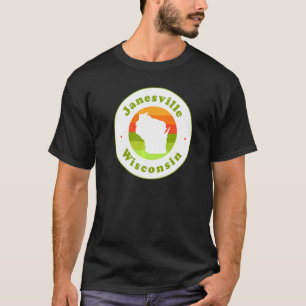 I Kärlek Janesville Wisconsin Wi Vacation Souvenir T Shirt