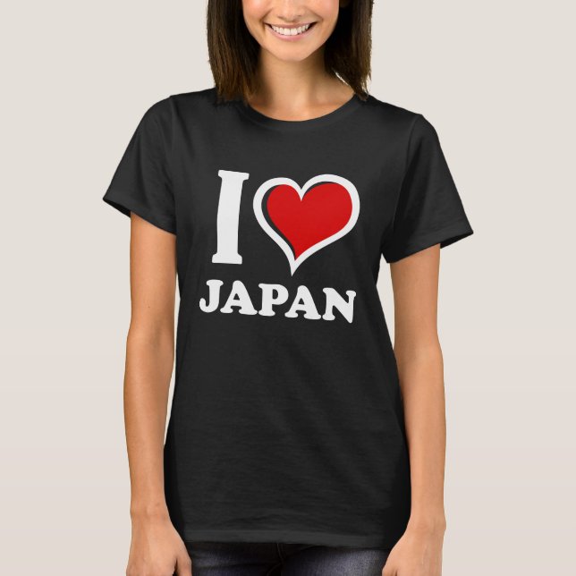I Kärlek Japan Hjärtar jag T Shirt (Framsida)