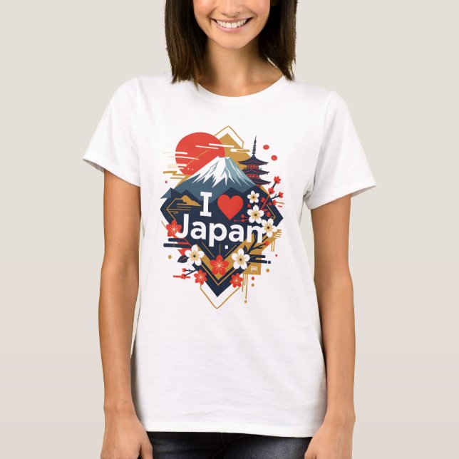 I Kärlek Japan T Shirt - "I ♥ Japan" (Framsida)