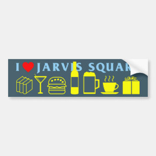 I Kärlek Jarvis Square Bumper Sticker Bildekal