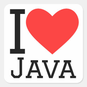 I kärlek Java Fyrkantigt Klistermärke