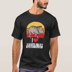 I Kärlek Javelinas Vintage Retro 80S Sunset Cute T Shirt