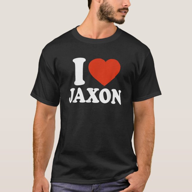 I Kärlek Jaxon Heart Jaxon Red Heart Valentine T Shirt (Framsida)