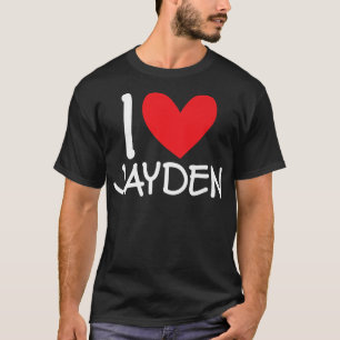 I Kärlek Jayden Heart Namn Personlig Manar Guy BFF T Shirt
