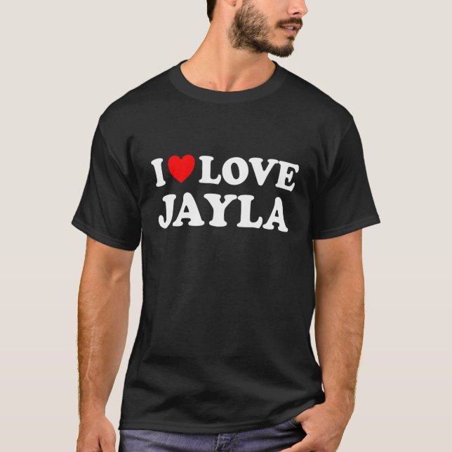 I Kärlek Jayla I Heart Jayla T Shirt (Framsida)