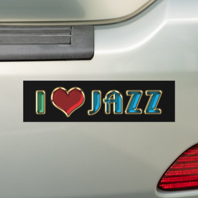 I Kärlek Jazz Bumper Sticker Bildekal (På Bil)