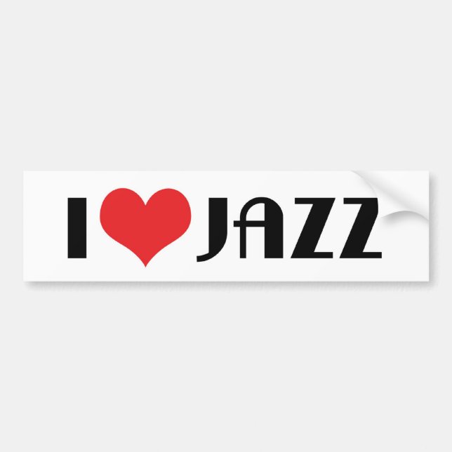 I Kärlek Jazz Bumper Sticker Bildekal (Framsidan)
