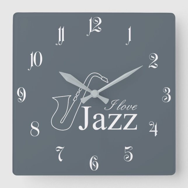 I kärlek jazz fyrkantig klocka (Framsida)