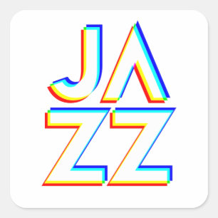 I Kärlek Jazz Fyrkantigt Klistermärke