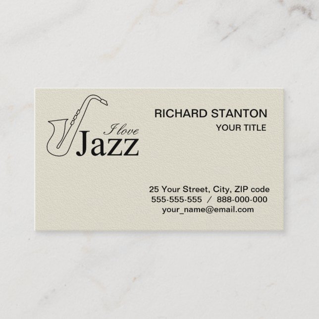 I kärlek jazz visitkort (Framsida)