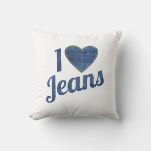 I kärlek Jeans vintage Mode Design with Seam Hear Kudde