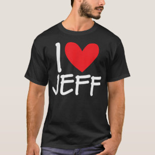 I Kärlek Jeff Namn Heart Personlig Manar Guy BFF F T Shirt