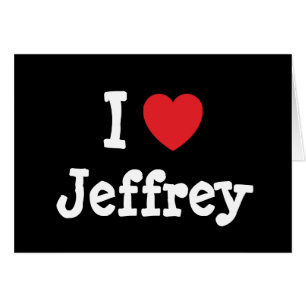 I kärlek Jeffrey hjärta T-Shirt Hälsningskort