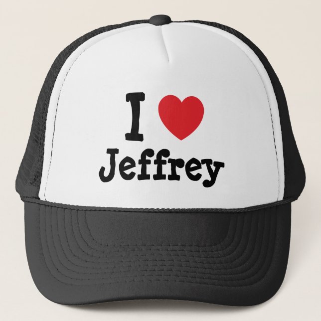I kärlek Jeffrey hjärta T-Shirt Keps (Framsida)