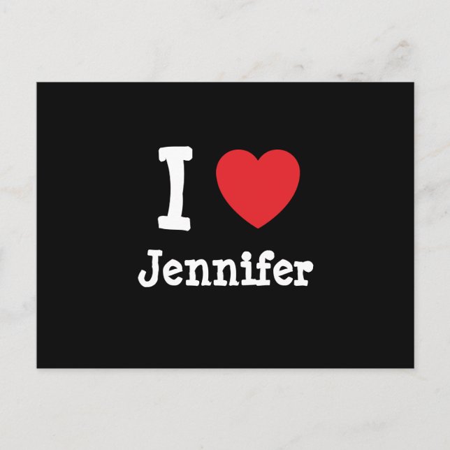 I kärlek Jennifer eart T-Shirt Vykort (Framsida)