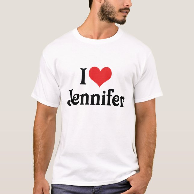 I Kärlek Jennifer T Shirt (Framsida)