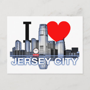 I kärlek Jersey City skyline Postcard Vykort