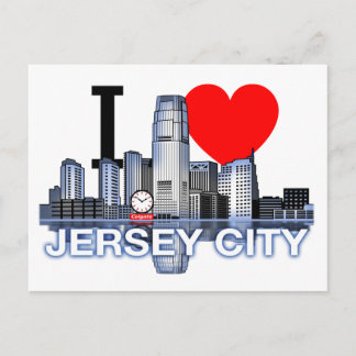 I kärlek Jersey City skyline Postcard Vykort