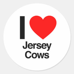 i kärlek jersey cows runt klistermärke
