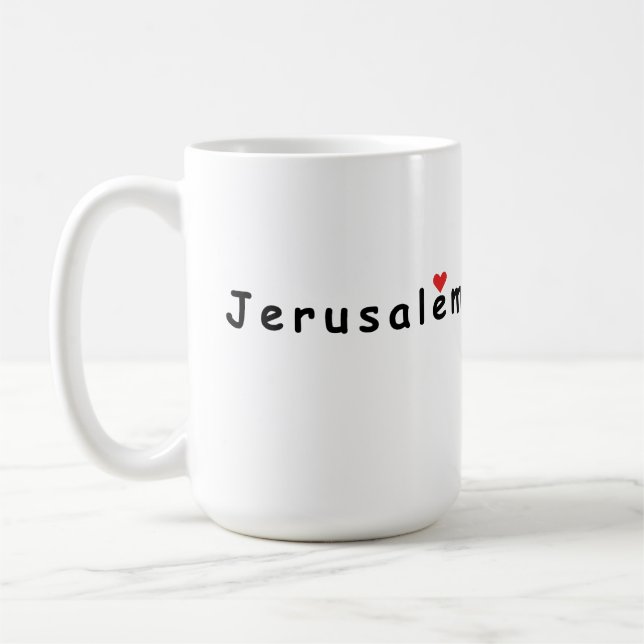 I kärlek Jerusalem Israel Kaffemugg (Vänster)
