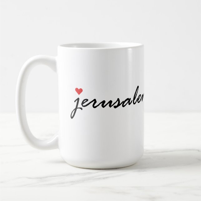 I kärlek Jerusalem Israel Kaffemugg (Vänster)