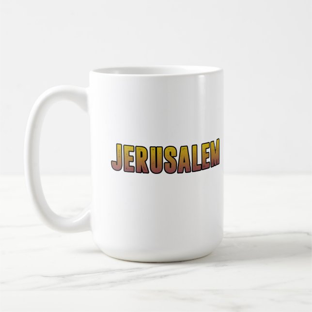 I kärlek Jerusalem Israel Kaffemugg (Vänster)