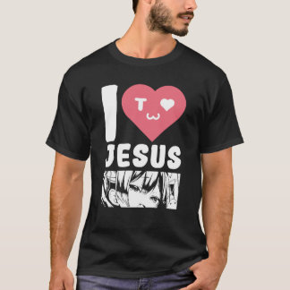 I Kärlek Jesus Anime Japansk Tecknad T Shirt