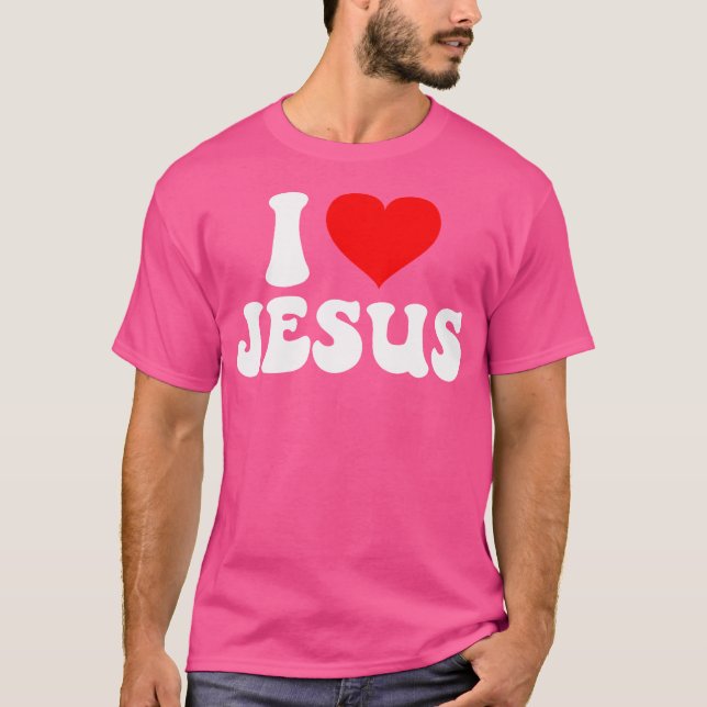 I Kärlek Jesus Bible Kristus T Shirt (Framsida)