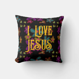 I Kärlek Jesus Christian Faith Blommigt Kudde