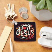 I Kärlek Jesus Christian Keychain