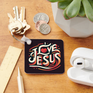 I Kärlek Jesus Christian Keychain Nyckelring