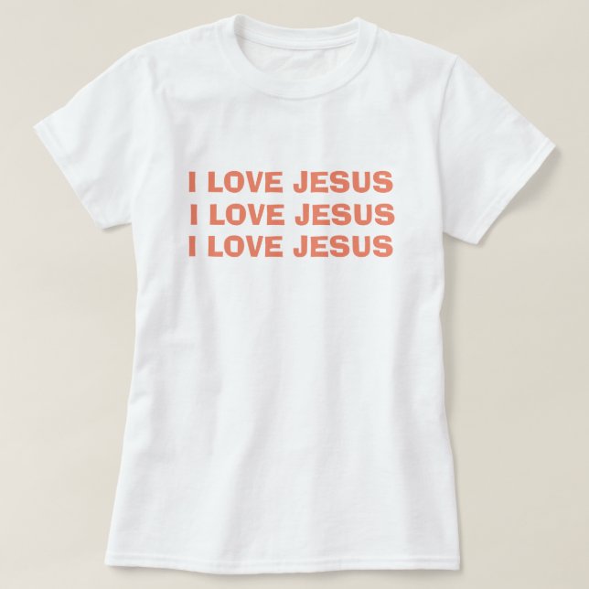 I Kärlek Jesus Christian T Shirt (Design framsida)