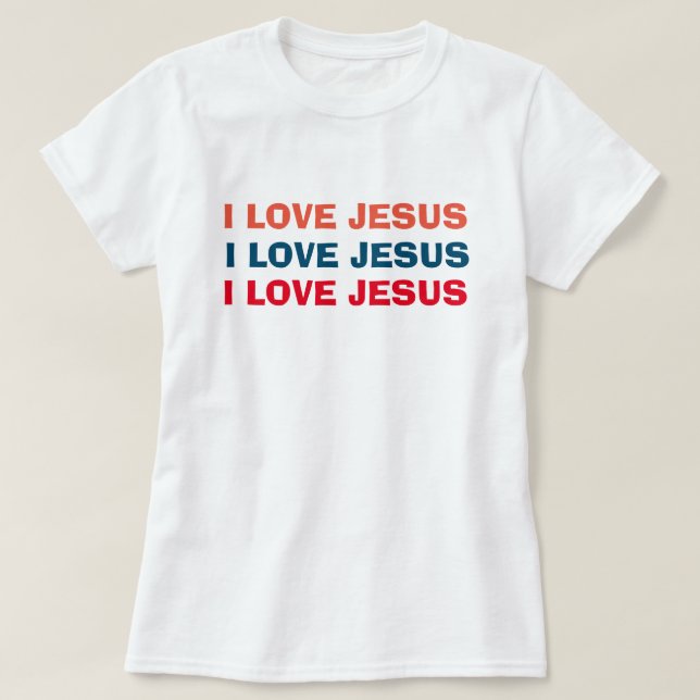 I Kärlek Jesus Christian T Shirt (Design framsida)
