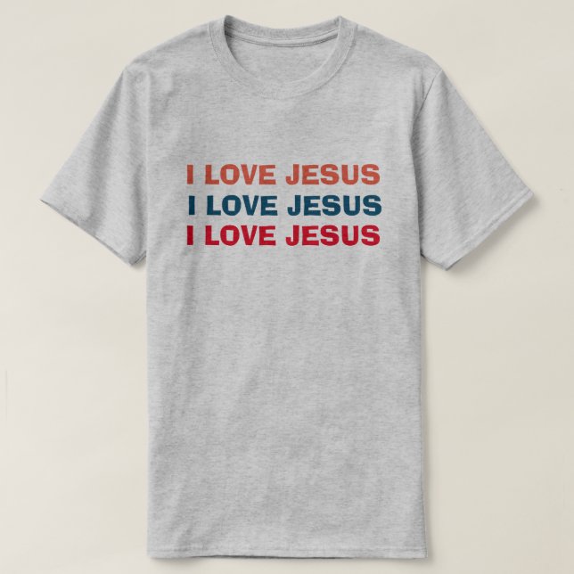 I Kärlek Jesus Christian T Shirt (Design framsida)