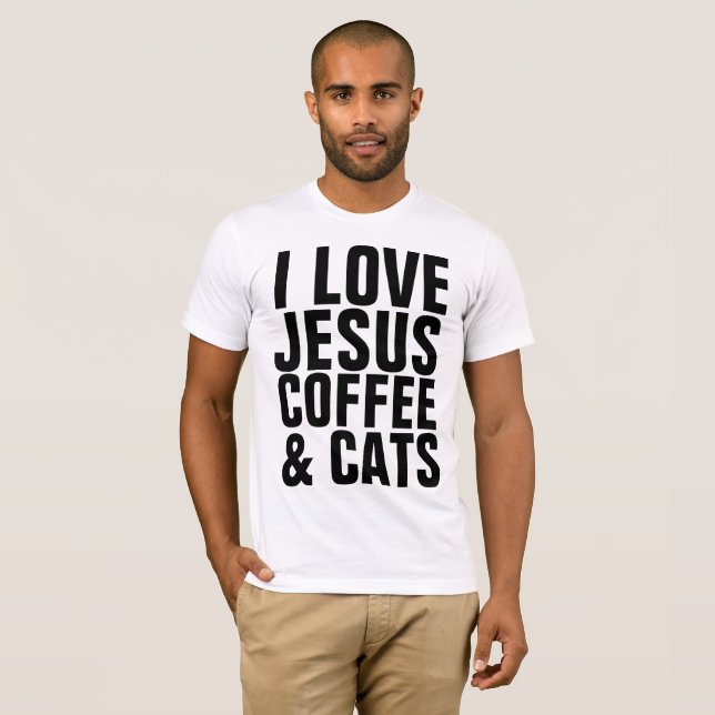 I KÄRLEK JESUS COFFEE & CATS t-shirts (Hel framsida)