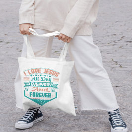 I Kärlek Jesus Faith Christian Tote Bag Tygkasse