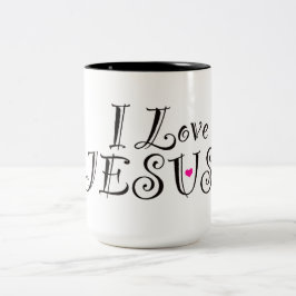 I Kärlek Jesus inspirationsoffert Två-Tonad Mugg