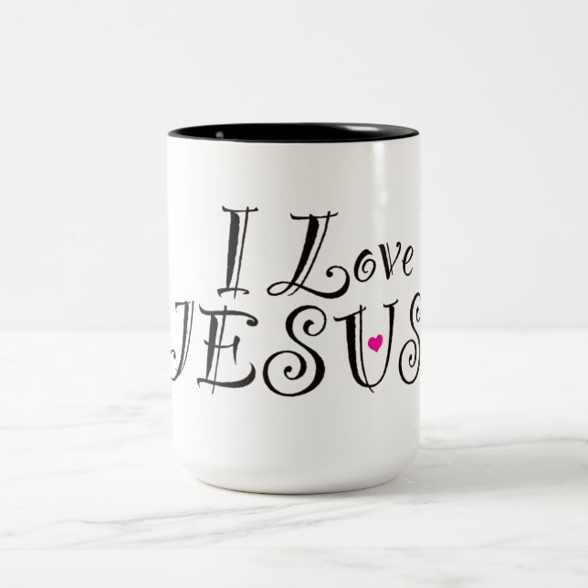 I Kärlek Jesus inspirationsoffert Två-Tonad Mugg (Center)
