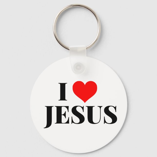 I Kärlek Jesus Keychain Nyckelring (Framsida)