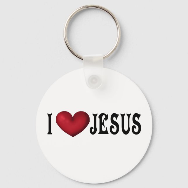 I Kärlek Jesus Keychain Nyckelring (Framsida)