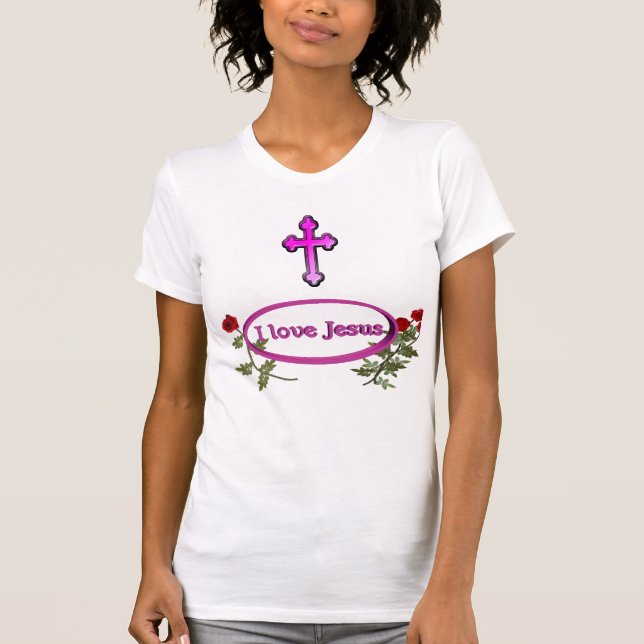 I kärlek Jesus kvinnokläder T Shirt (Framsida)