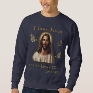 I kärlek Jesus Lång Ärmad Tröja